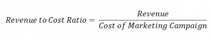 revenue to cost ratio