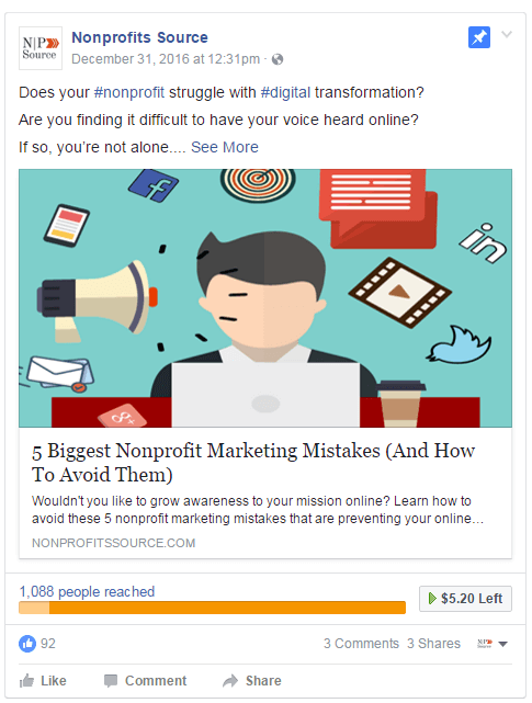 nonprofit marketing facebook ads