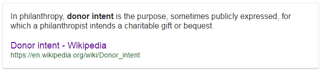what is donor intent