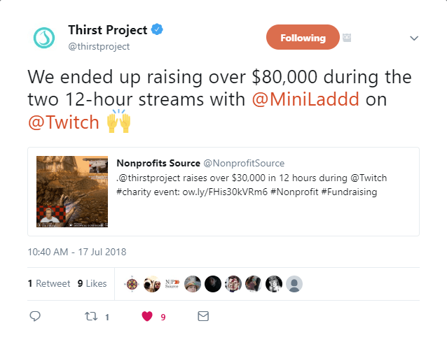 Thirst Project Twitch Charity Stream - Nonprofits Source