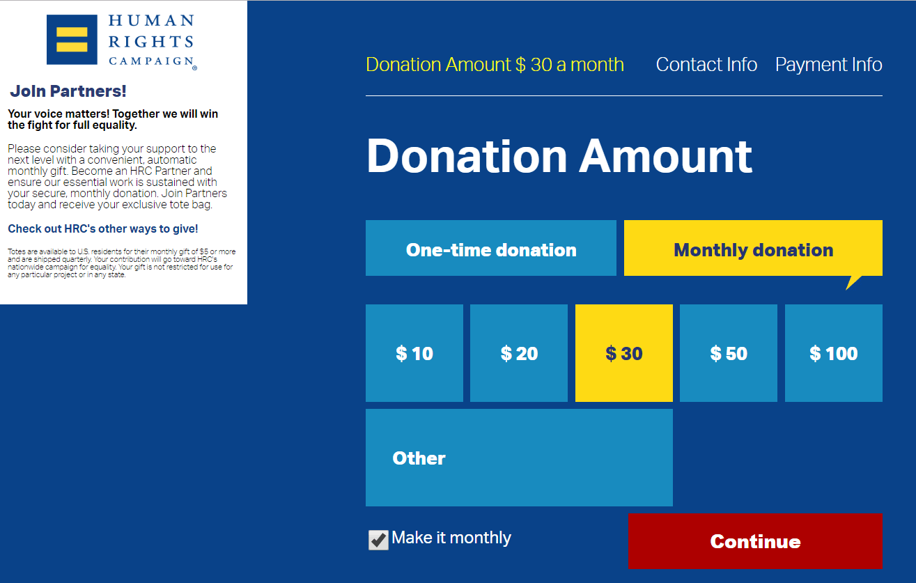 online fundraising idea monthly recurring donations