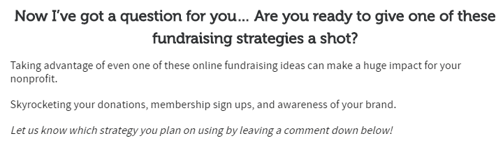 online fundraising ideas - question