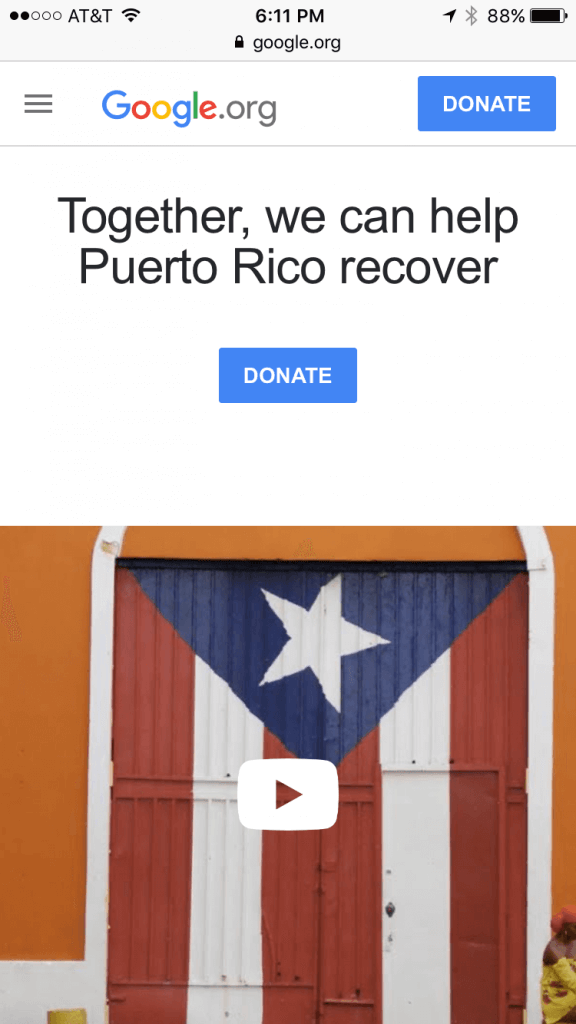 Google Puerto Rico Relief - Mobile Giving & Fundraising 1