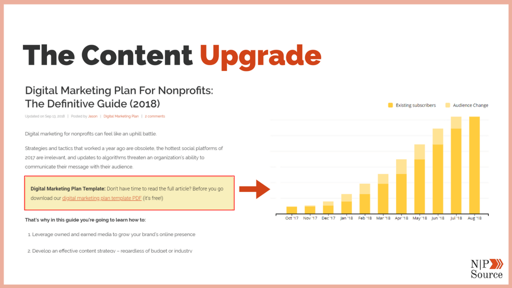 Content Upgrade Email List - Nonprofits Source