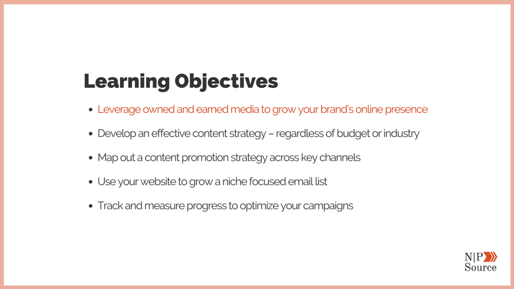 Digital Marketing Learning Objectives - Nonprofits Source