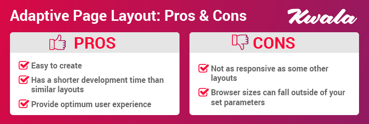 These are the pros and cons of an adaptive web design.
