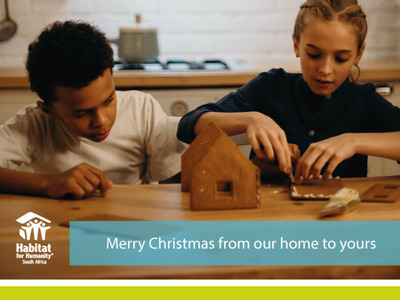 Create digital greeting cards for Christmas like Habitat for Humanity did.