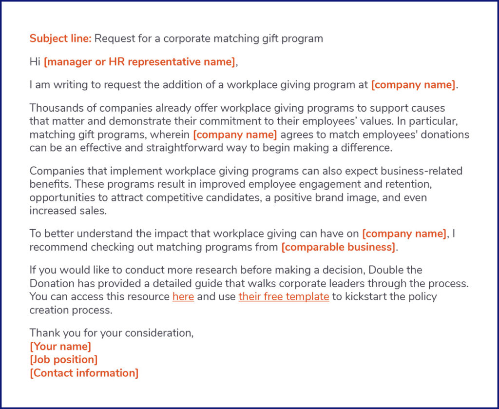 Driving workplace giving by lobbying for new programs