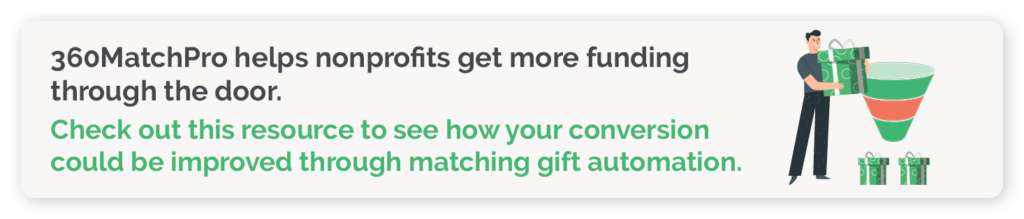 Get Double the Donation's matching gift conversion funnel
